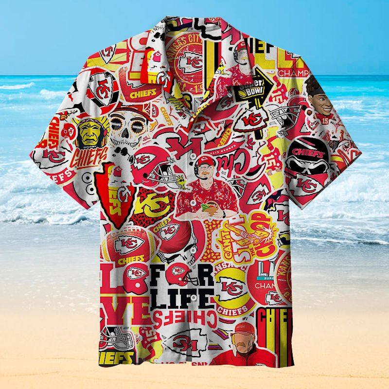 Kansas City Chiefs Fashion Hawaiian Shirt Tropical Aloha Button Up