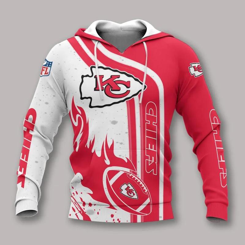Kansas City Chiefs Fire Ball NFL 3D All Over Print Hoodie
