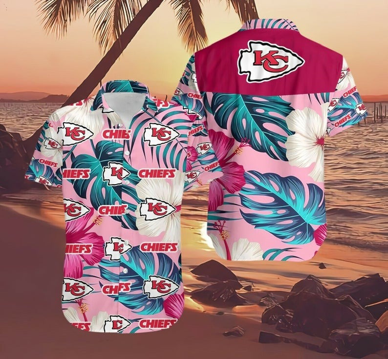 Kansas City Chiefs Hawaiian Shirt Tropical Aloha Button Up