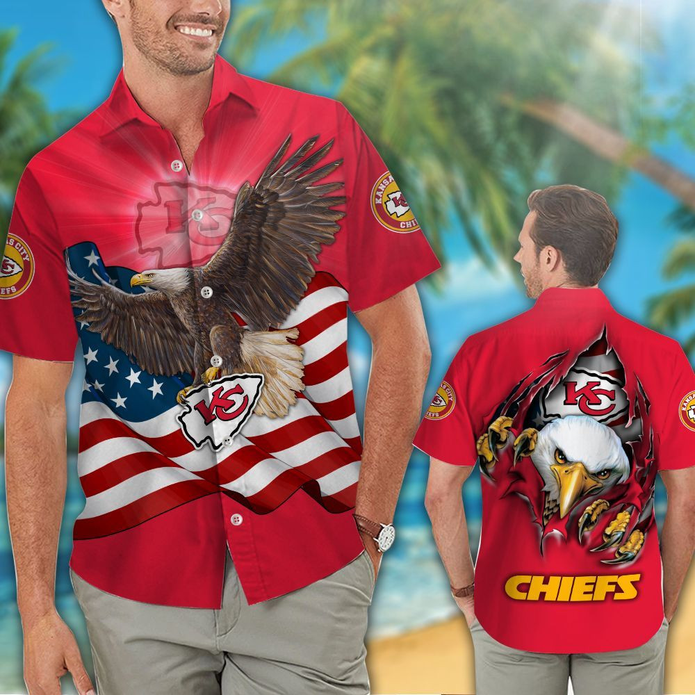 Kansas City Chiefs Hawaiian Shirt Tropical Aloha Button Up