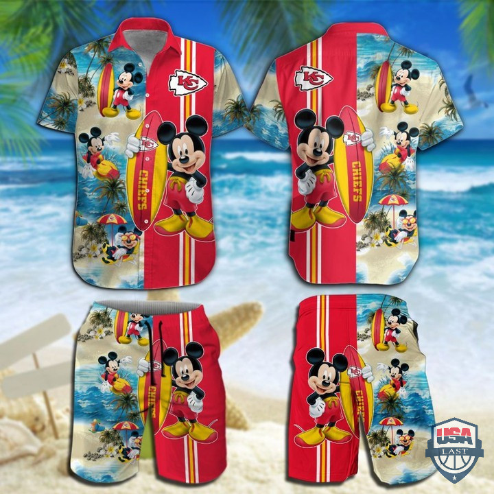 Kansas City Chiefs Mickey Mouse Hawaiian Shirt Tropical Aloha Button Up