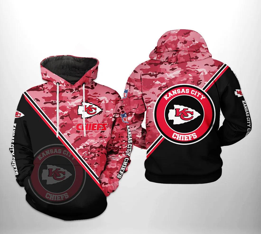 Kansas City Chiefs NFL Camo Team NFL 3D All Over Print Hoodie