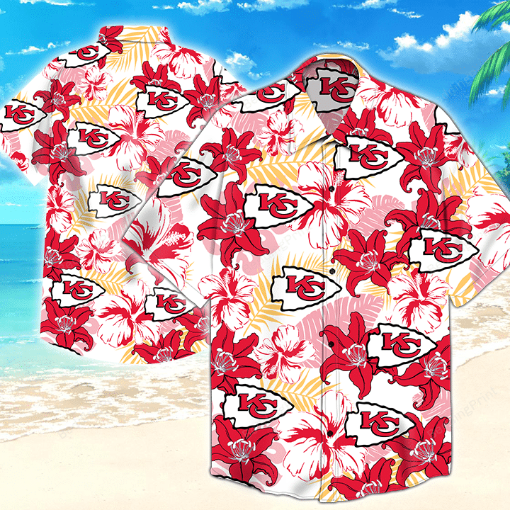 Kansas City Chiefs Nfl Tommy Bahama Hawaiian Shirt Tropical Aloha Button Up