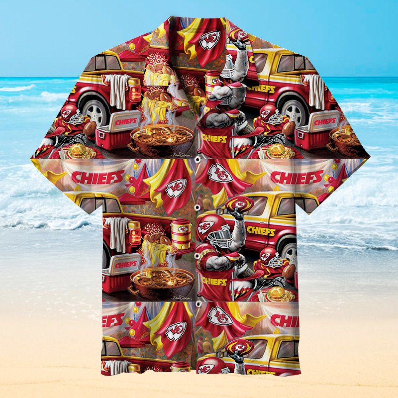 Kansas City Chiefs Party Hawaiian Shirt Tropical Aloha Button Up