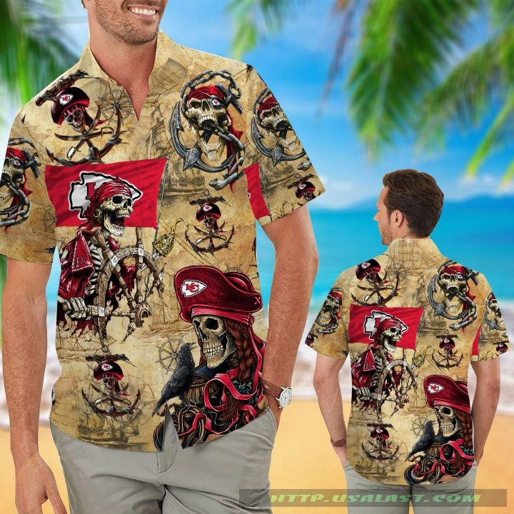 Kansas City Chiefs Pirates Hawaiian Shirt Tropical Aloha Button Up
