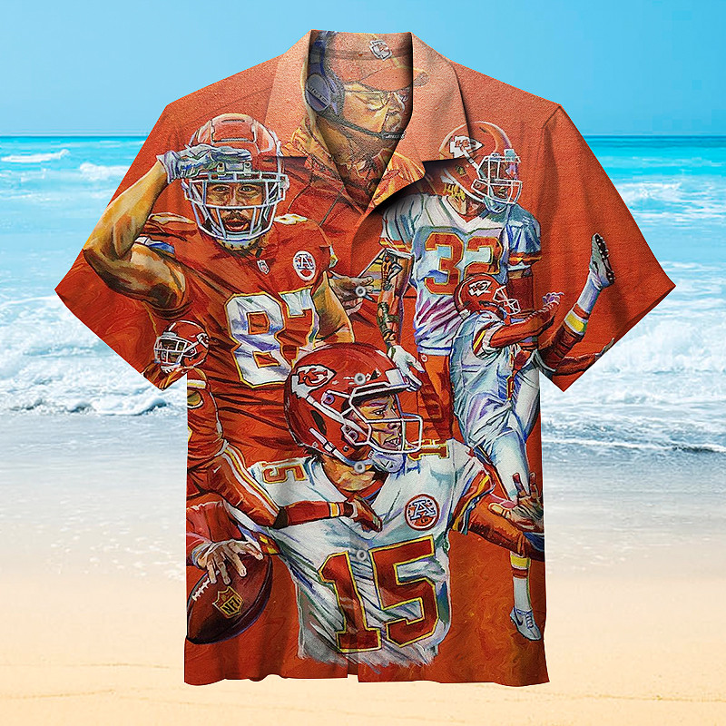 Kansas City Chiefs Player Team Hawaiian Shirt Tropical Aloha Button Up