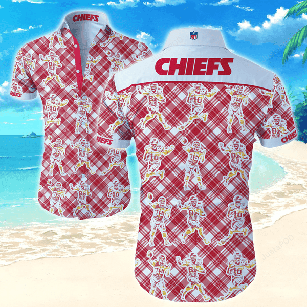 Kansas City Chiefs Players Pattern Hawaiian Shirt Tropical Aloha Button Up