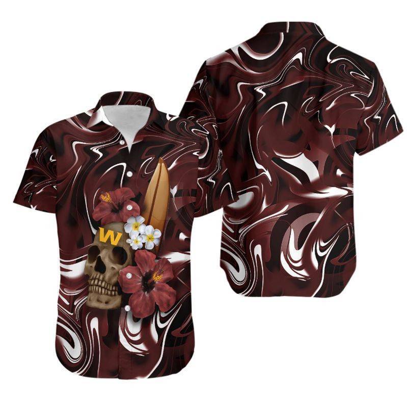 Kansas City Chiefs Skull Floral Hawaiian Shirt Tropical Aloha Button Up