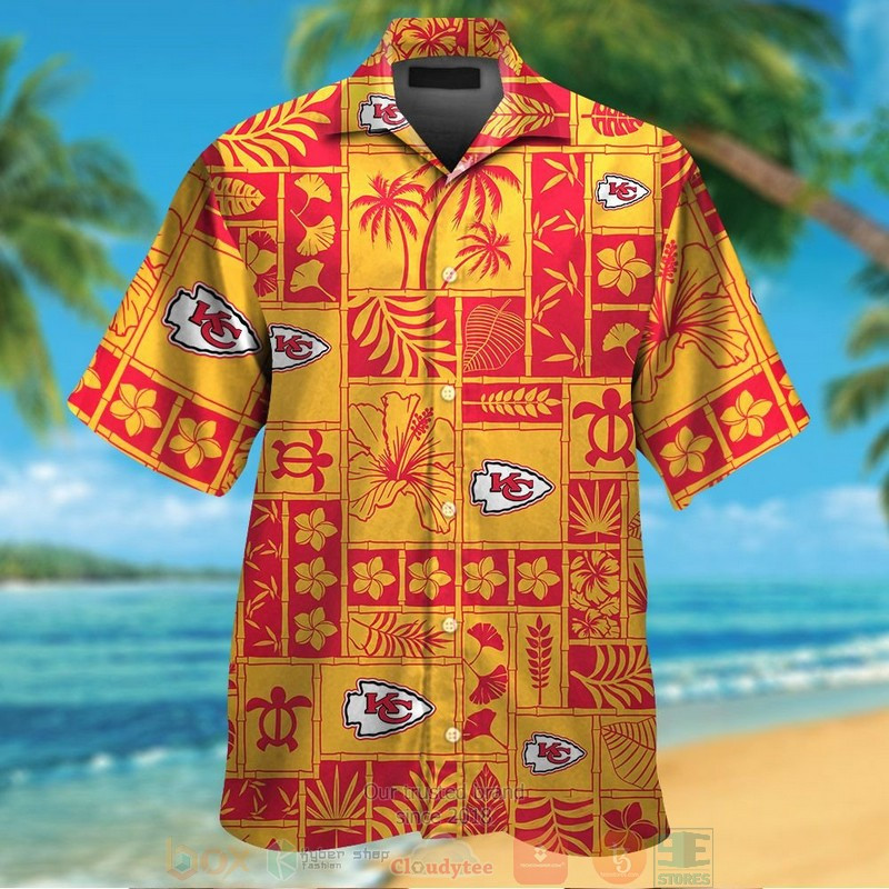 Kansas City Chiefs Tropical Plants Yellow Hawaiian Shirt Tropical Aloha Button Up