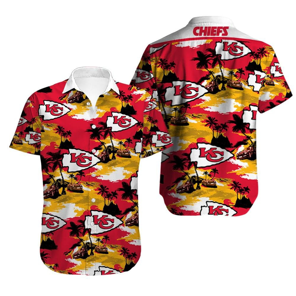 Kansas City Chiefs Tropical Summer Hawaiian Shirt Tropical Aloha Button Up