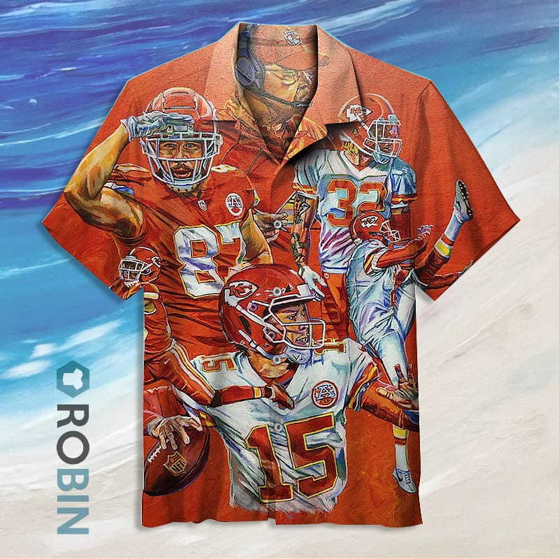 Kansas City Chiefs Vintage Hawaiian Shirt Tropical Aloha Button Up
