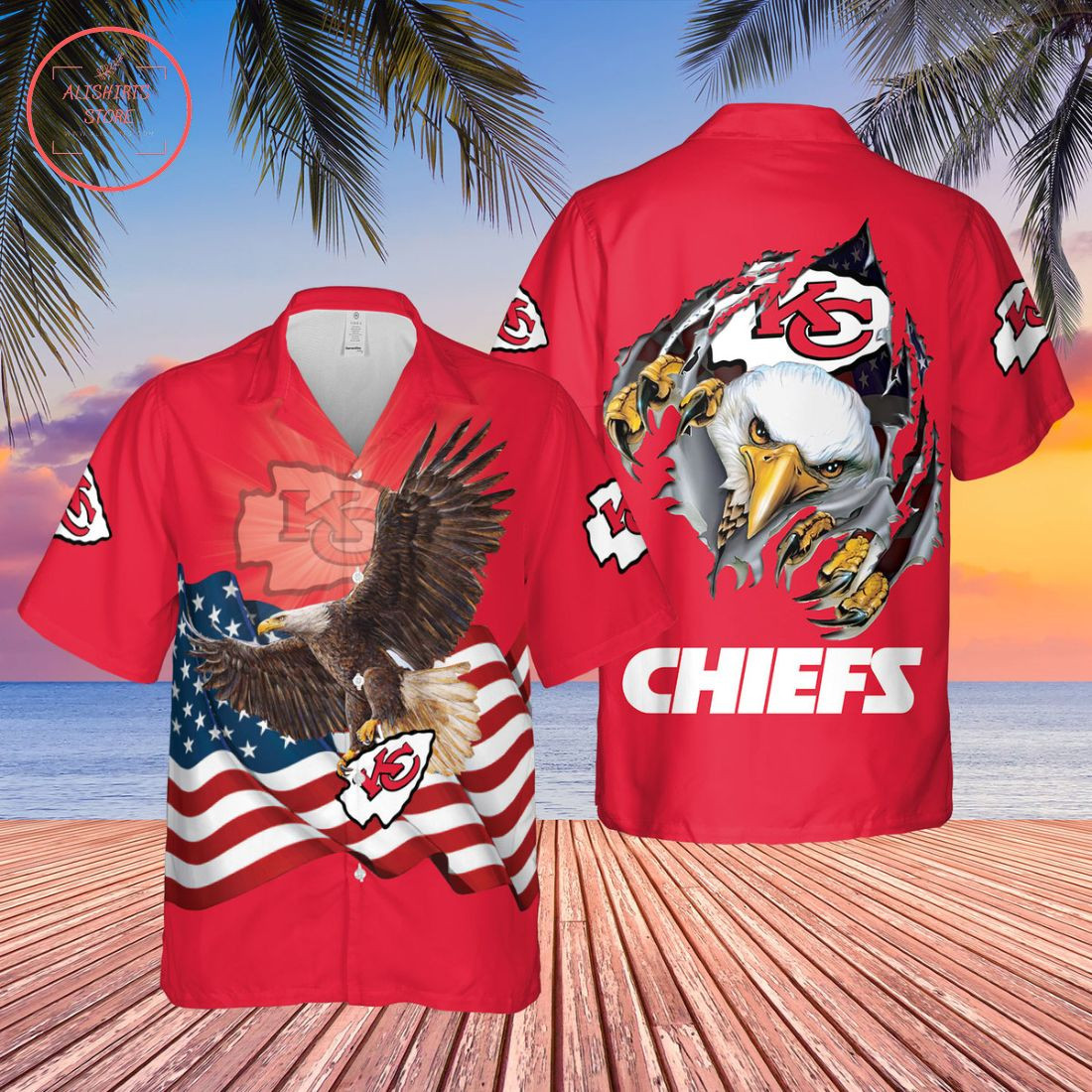 Kansas City Chiefs1 Hawaiian Shirt Tropical Aloha Button Up