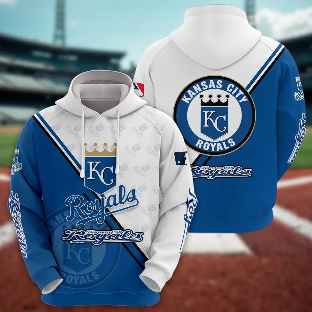 Kansas City Royals Logo 3D MLB All Over Print Hoodie