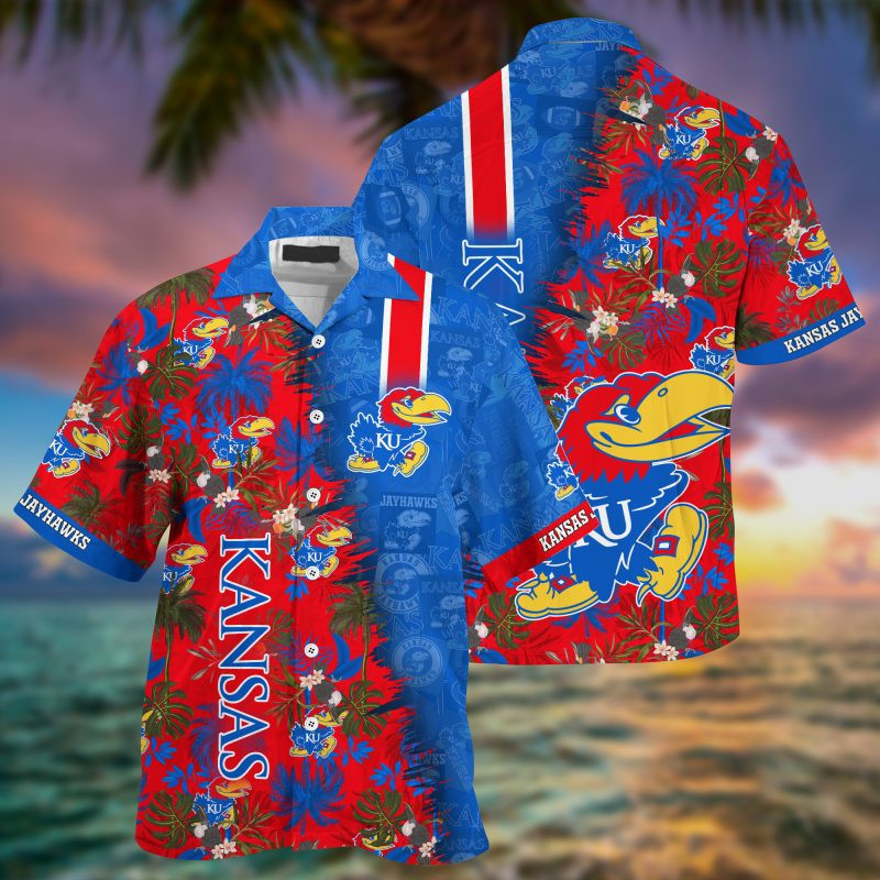 Kansas Jayhawks Ncaa Summer Hawaiian Shirt Tropical Aloha Button Up
