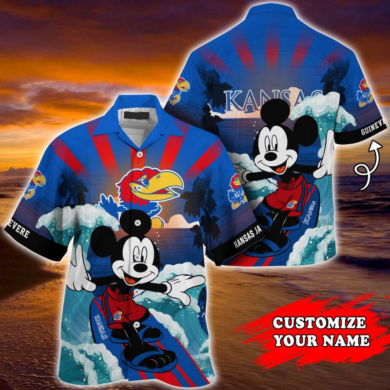 Kansas Jayhawks Ncaa Summer Personalized Hawaiian Shirt Tropical Aloha Button Up