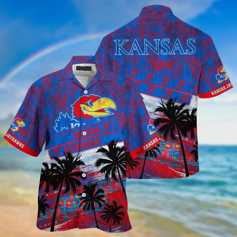 Kansas Jayhawks Ncaa Trending Summer Hawaiian Shirt Tropical Aloha Button Up