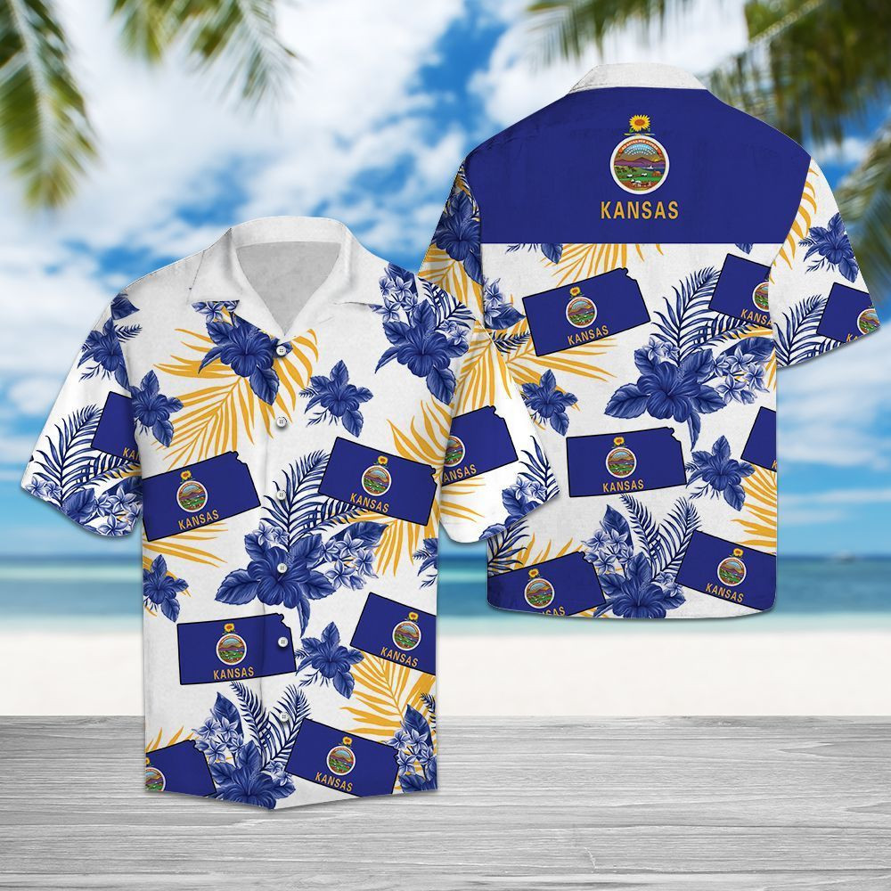 Kansas Proud Hawaiian Shirt Tropical Aloha Button Up