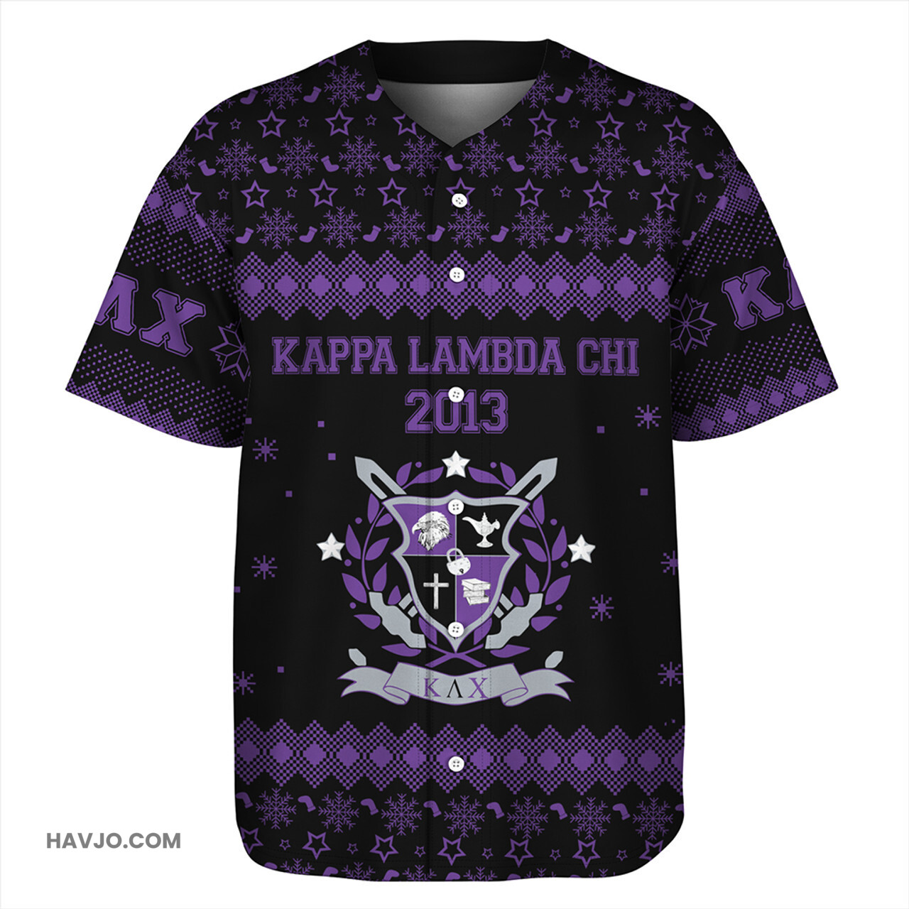 Kappa Lambda Chi Christmas Mascot Greek Life Baseball Jersey