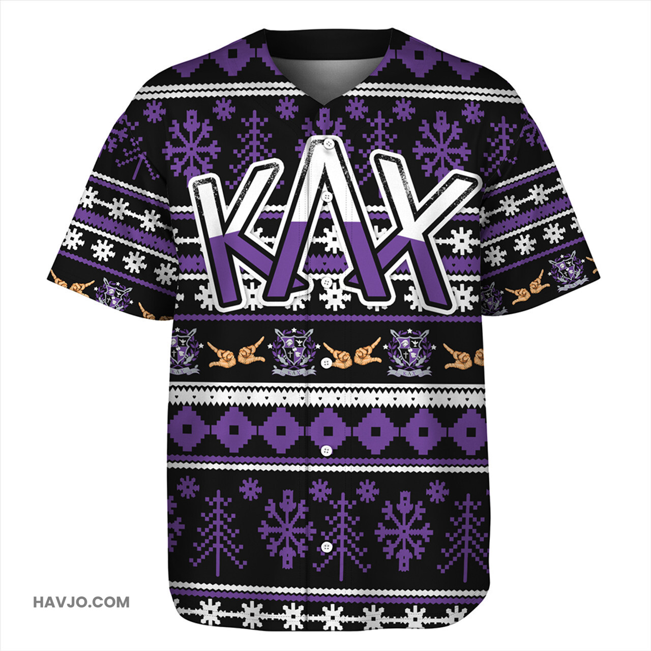 Kappa Lambda Chi Christmas Style Grunge Baseball Jersey
