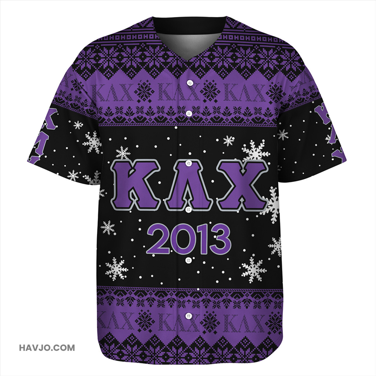 Kappa Lambda Chi Christmas Symbols Design Baseball Jersey