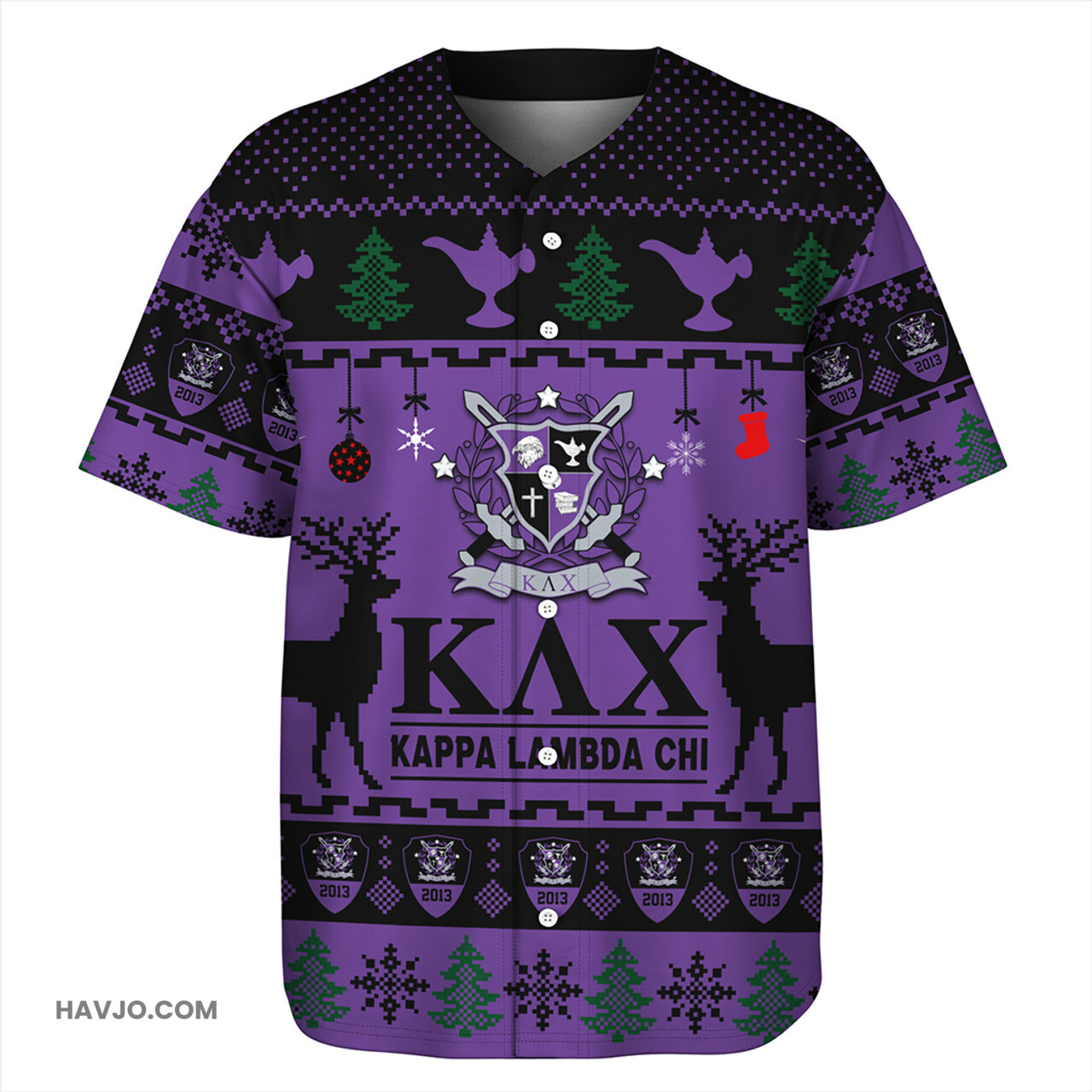 Kappa Lambda Chi Lux Christmas Baseball Jersey