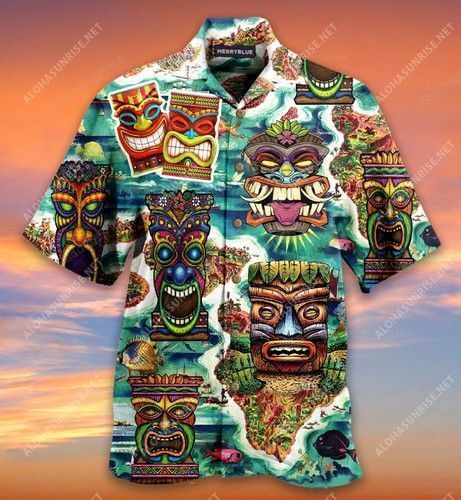 Keep Saying Aloha Tiki Hawaii Unisex Hawaiian Shirt Tropical Aloha Button Up