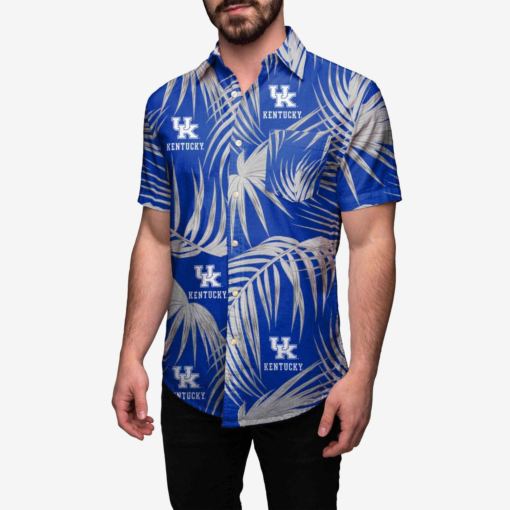 Kentucky Wildcats Hawaiian Shirt Tropical Aloha Button Up