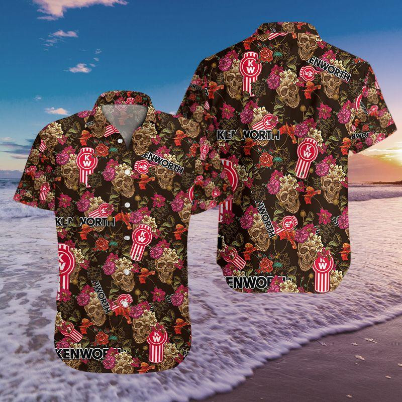 Kenworth Truck Company Hawaiian Shirt Tropical Aloha Button Up