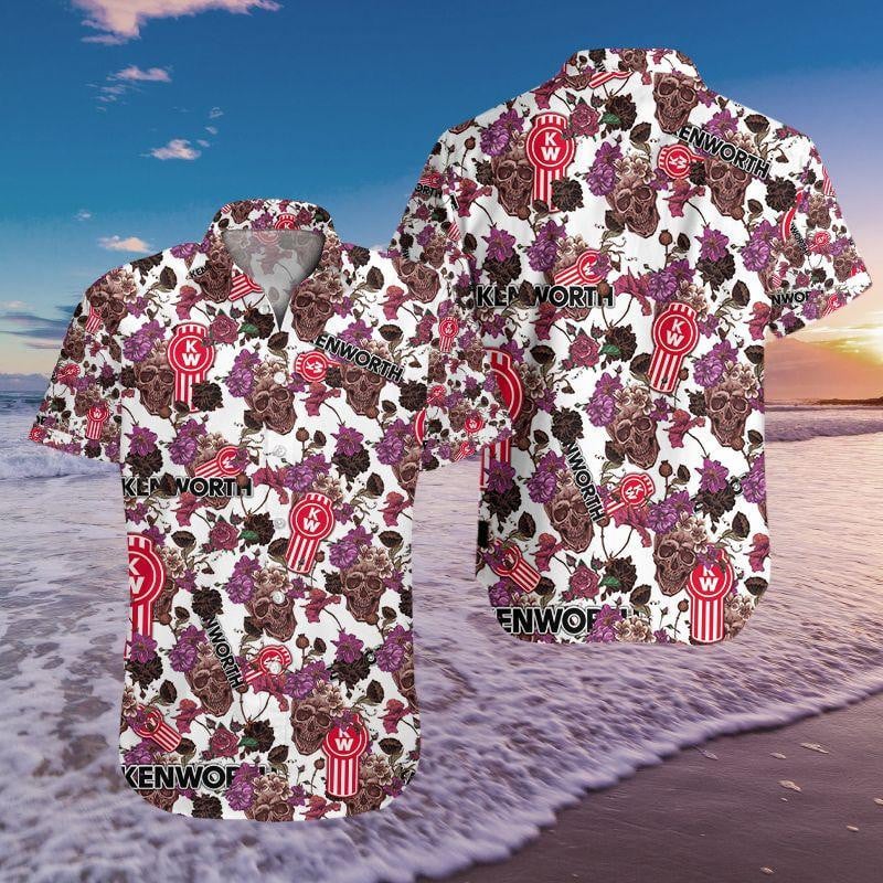 Kenworth Truck Company Hawaiian Shirt Tropical Aloha Button Up