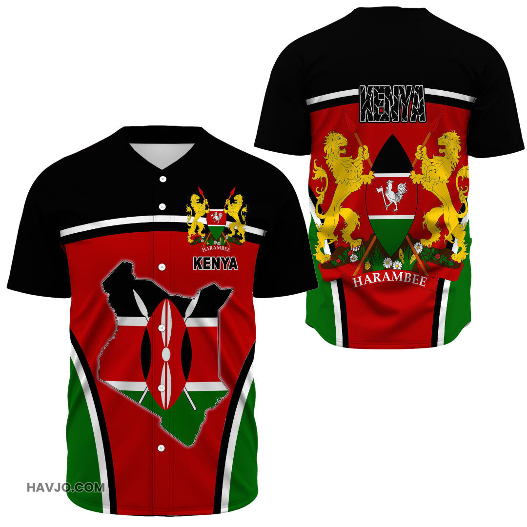 Kenya Active Flag Baseball Jersey