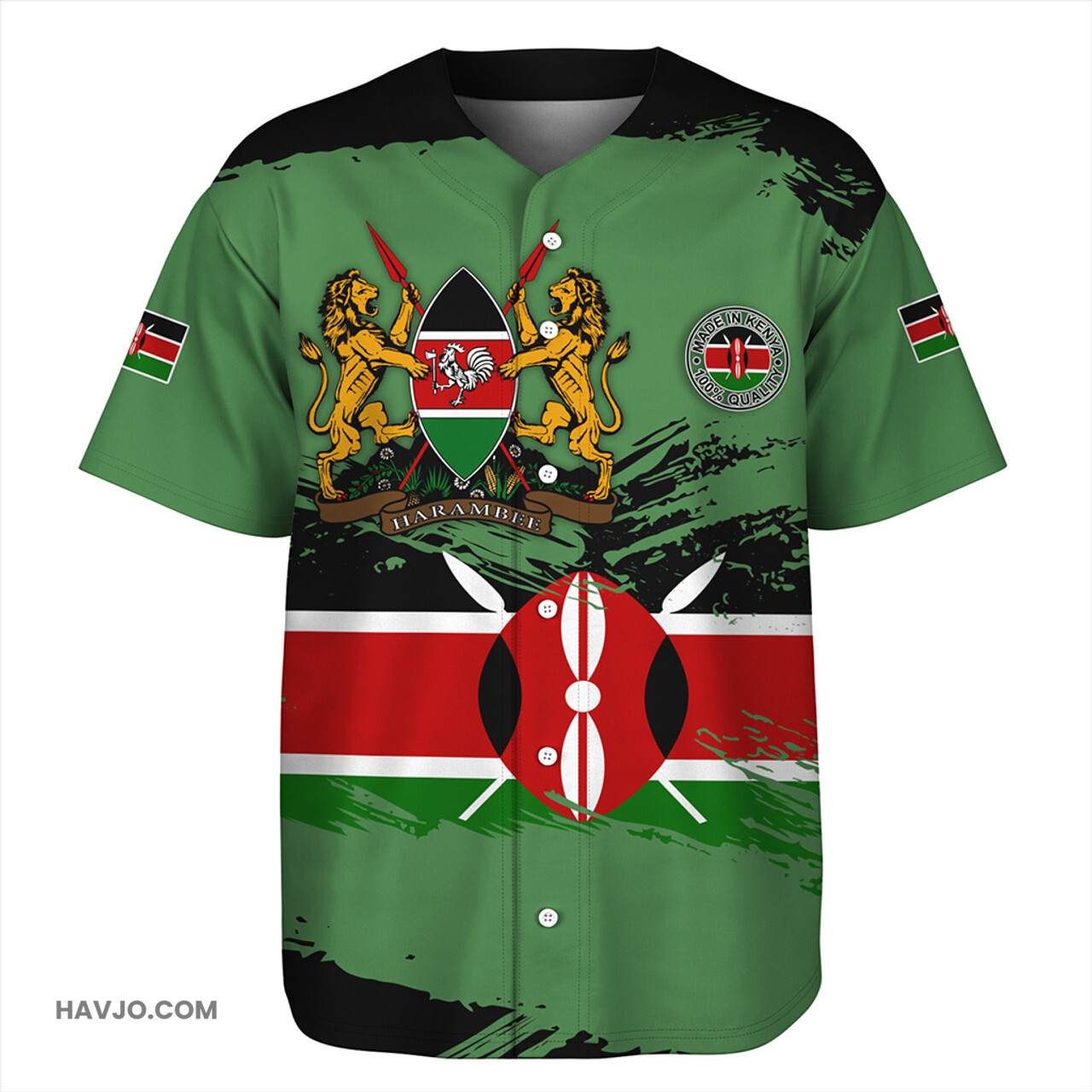 Kenya Casual Top Baseball Jersey