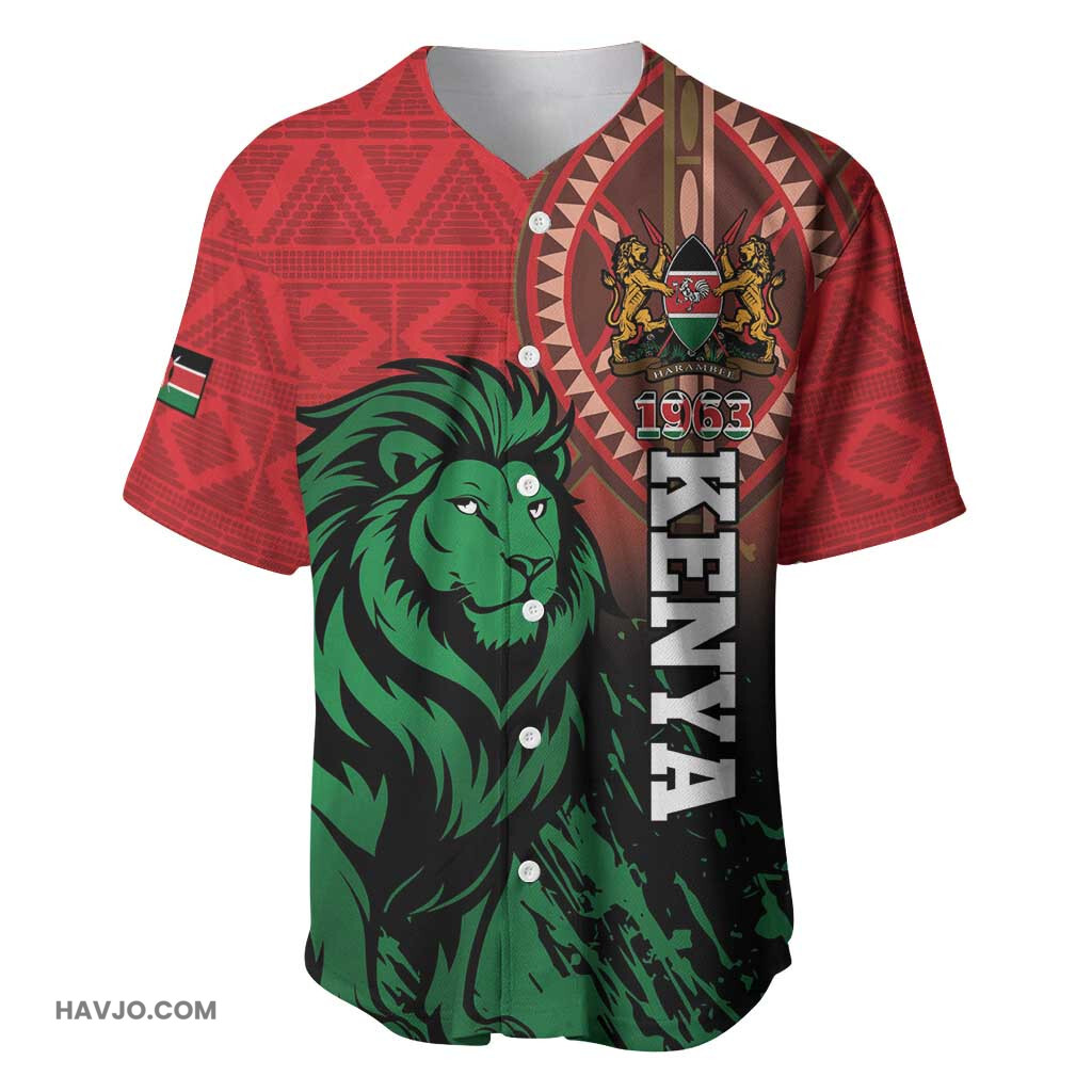 Kenya Independence Day Jamhuri ya Kenya 1963 African Pattern Baseball Jersey