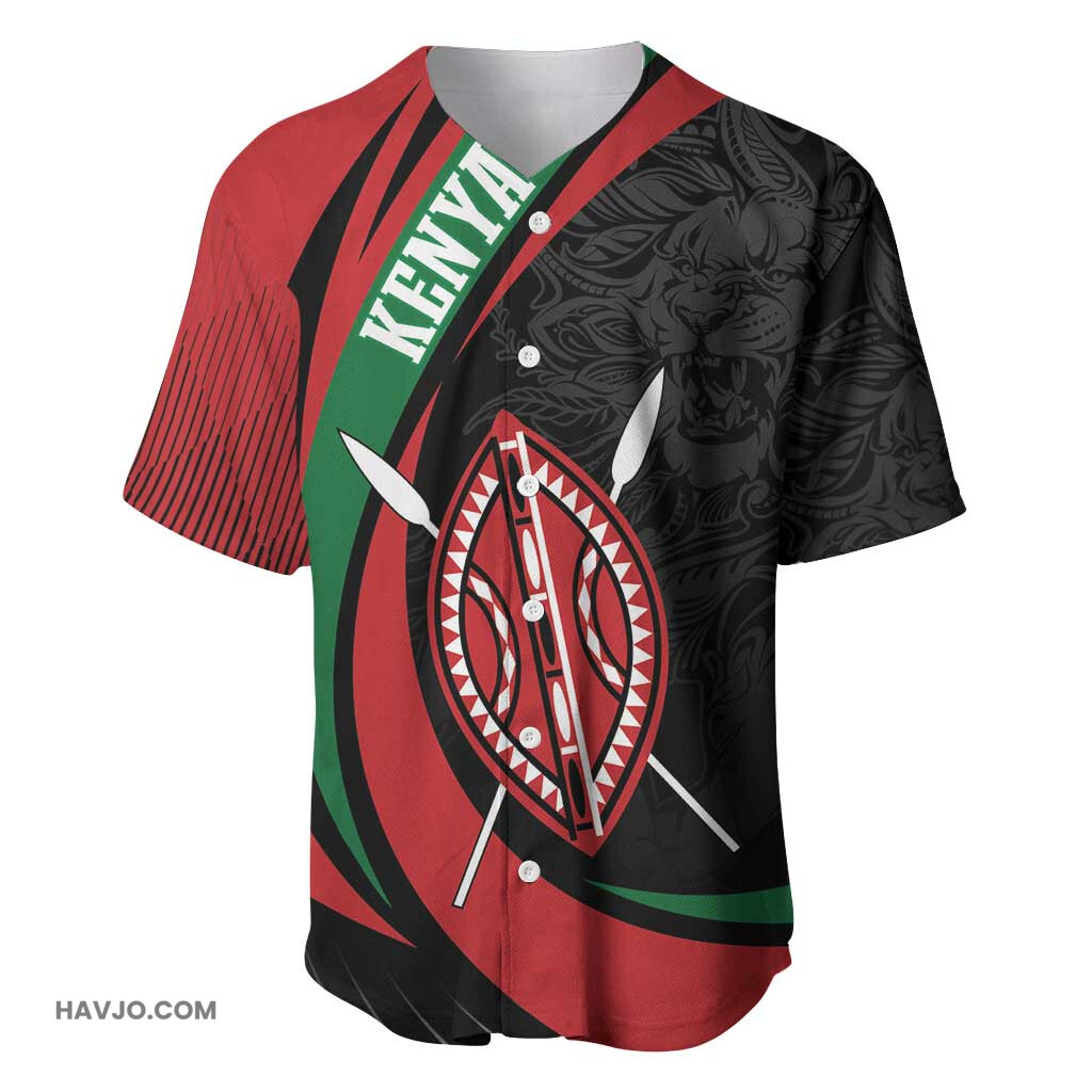 Kenya Personalized Mashujaa Day Lion Warrior Baseball Jersey