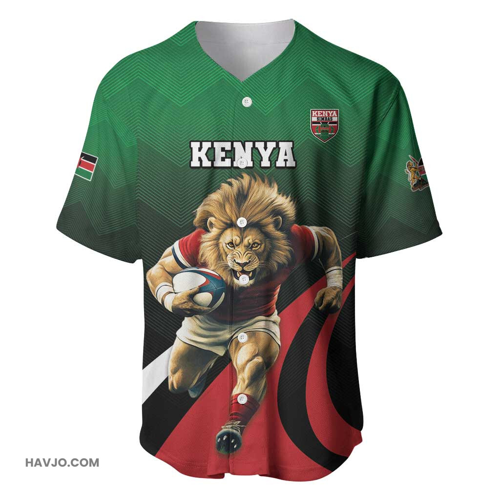 Kenya Rugby Custom Simbas Mascot Sporty Style Baseball Jersey