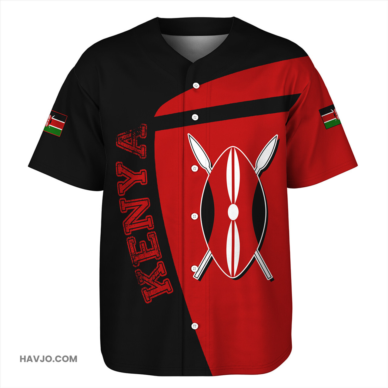 Kenya Sport Style Baseball Jersey