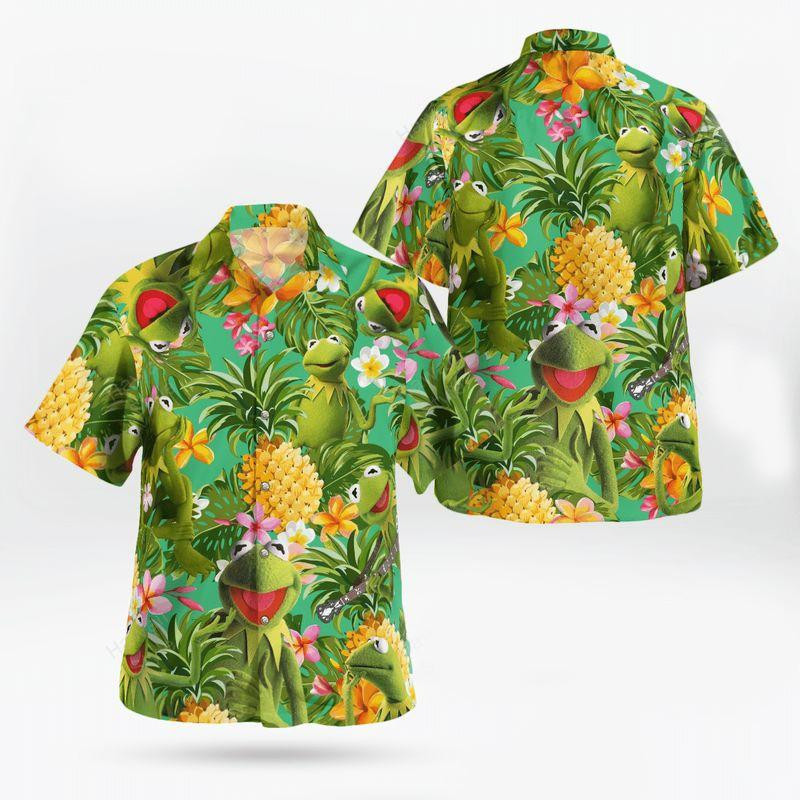 Kermit The Frog Muppet Hawaiian Shirt Tropical Aloha Button Up