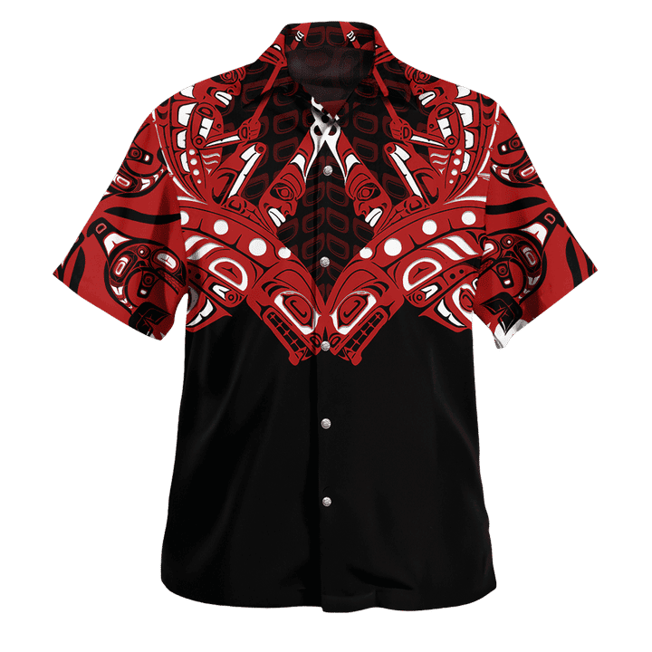 Killer Whale Haida Art Print Hawaiian Shirt Northwest Pacific Style Apparel Gifts