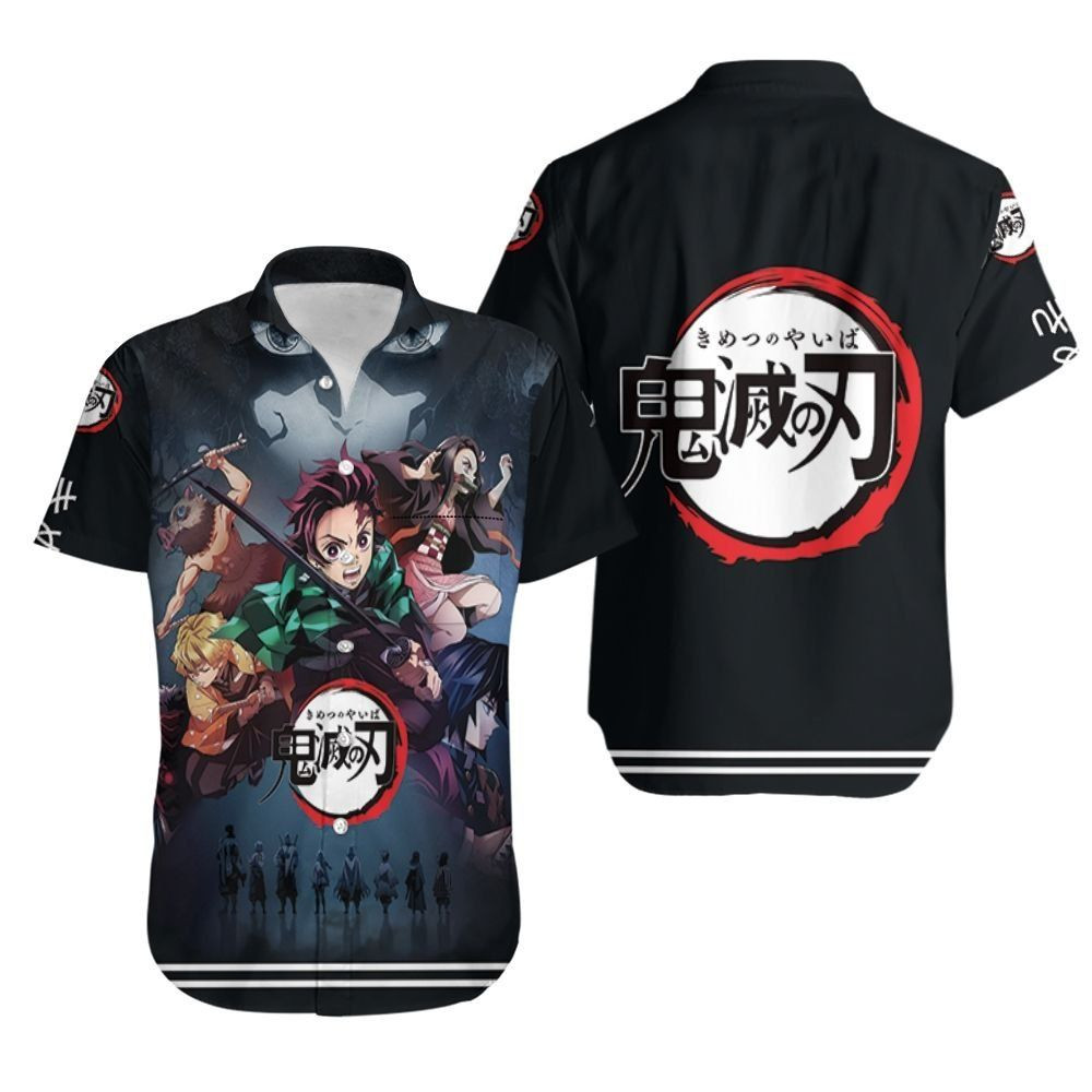 Kimetsu No Yaiba Team Tanjiro Hawaiian Shirt Tropical Aloha Button Up