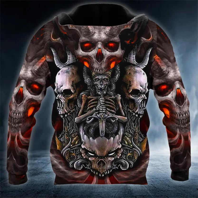 Alternative view of King ACDC Skull 3D All Over Print Hoodie