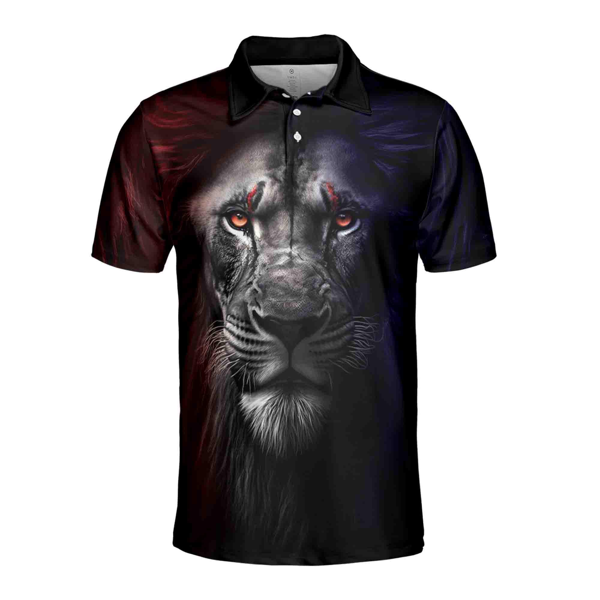 Alternative view of King Of August King Lion Men's Polo Shirt