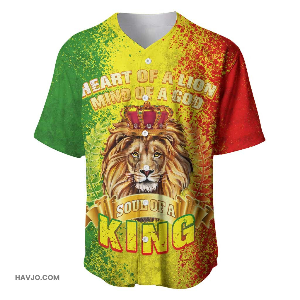 King's African Spirit Heart of A Lion Baseball Jersey