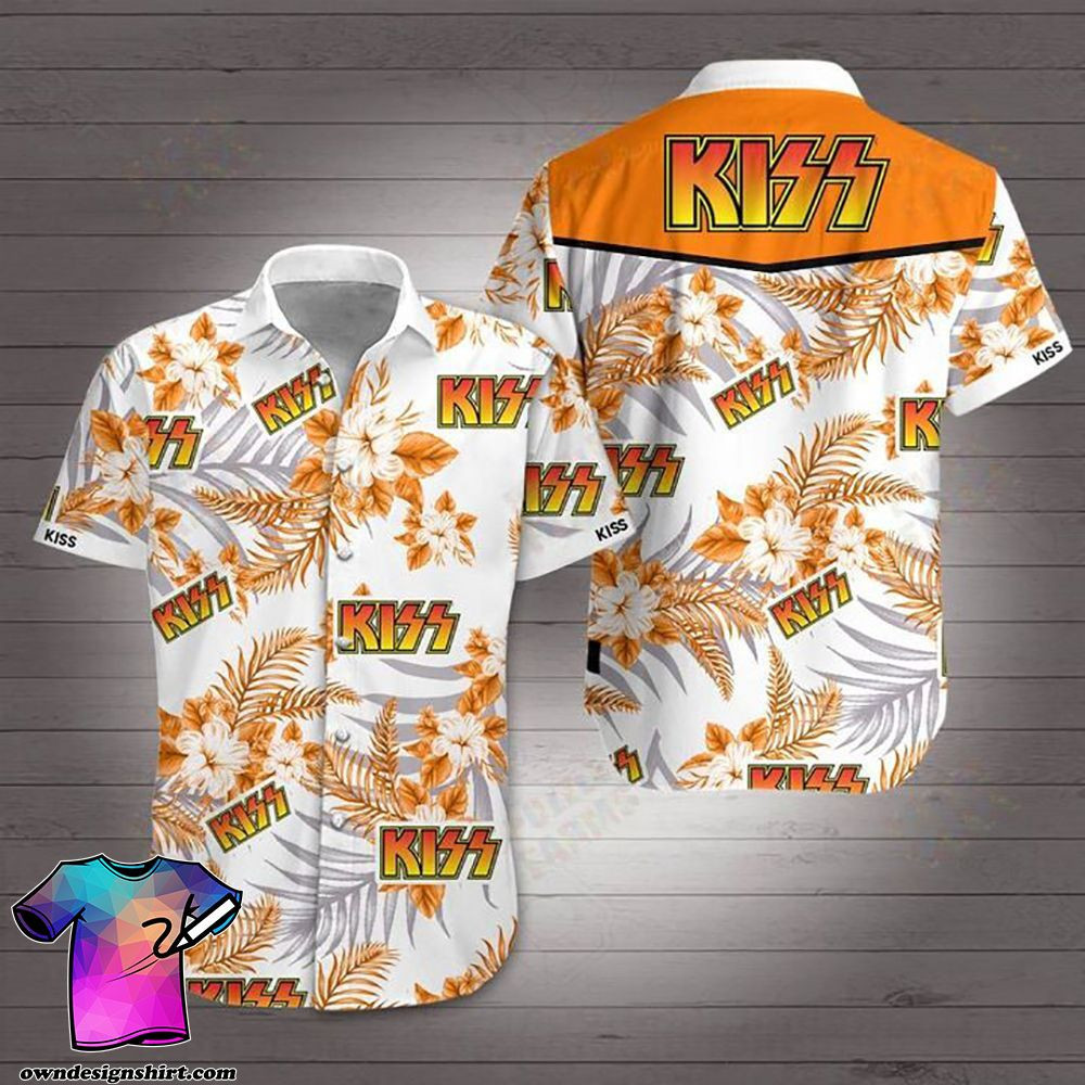 Kiss Rock Band Hawaiian Shirt Tropical Aloha Button Up