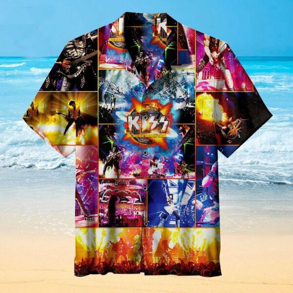 Kiss Rock Band Hawaiian Shirt Tropical Aloha Button Up