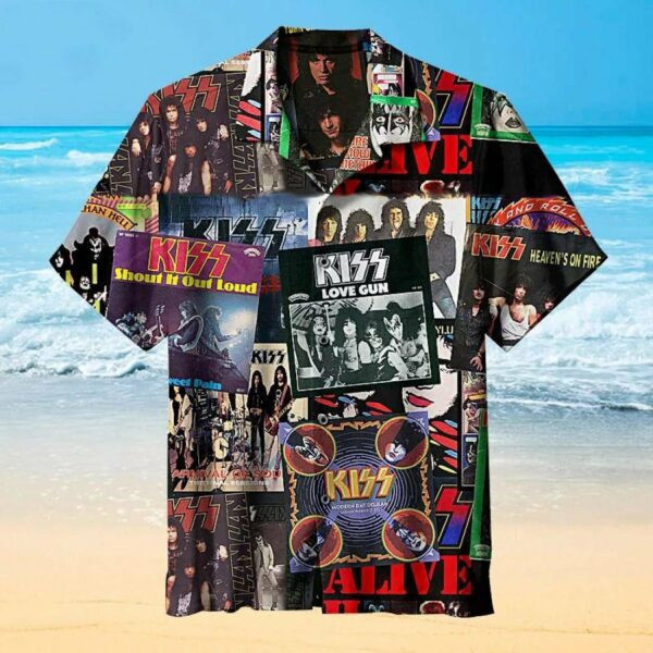 Kiss Rock Band Hawaiian Shirt Tropical Aloha Button Up
