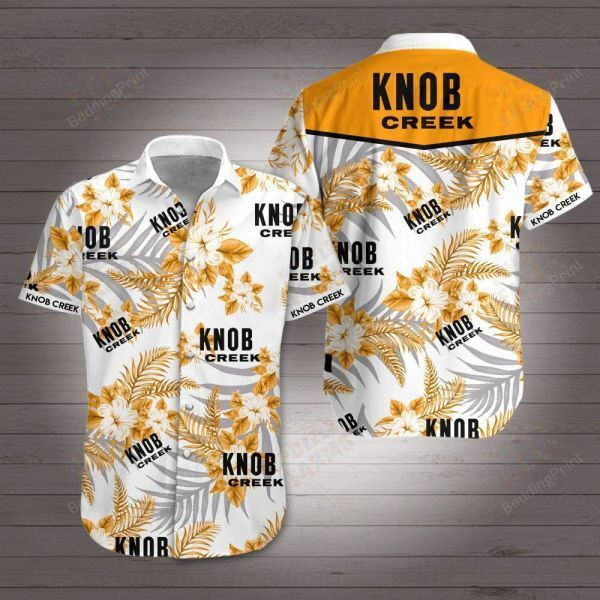 Knob Creek Hawaiian Shirt Tropical Aloha Button Up