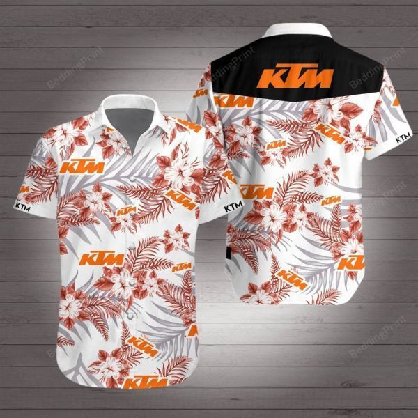 Ktm Hawaiian Shirt Tropical Aloha Button Up