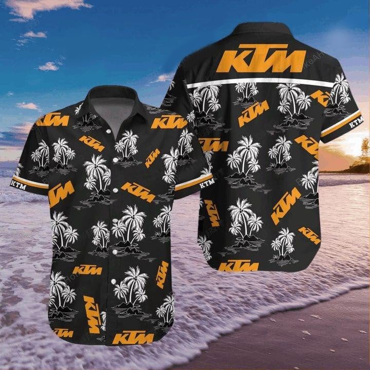 Ktm Racing Hawaiian Shirt Tropical Aloha Button Up