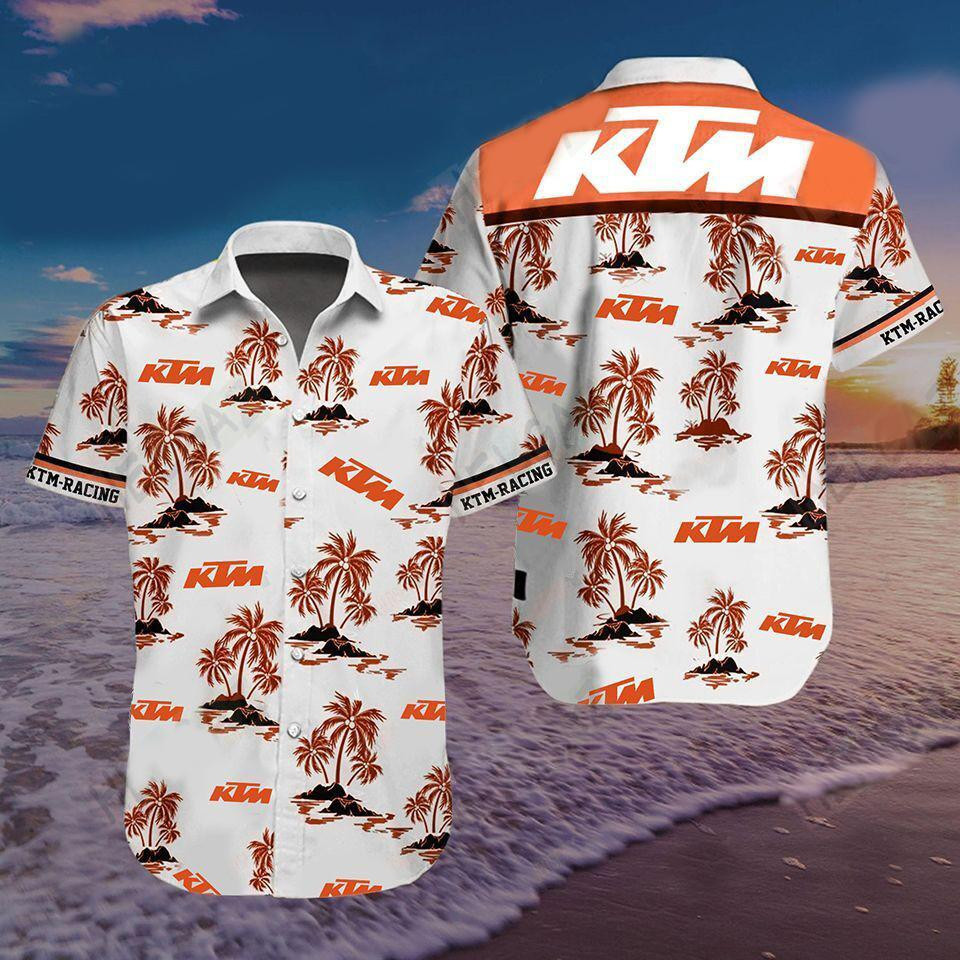 Ktm Racing Hawaiian Shirt Tropical Aloha Button Up