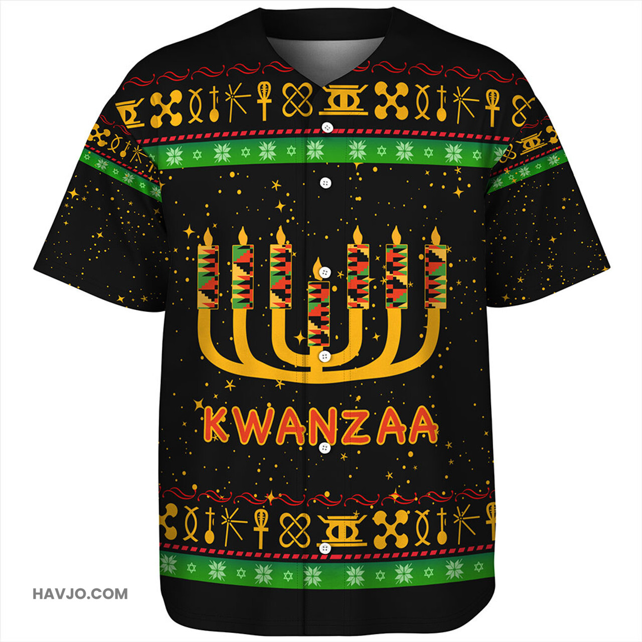 Kwanzaa Africa Culture Pattern Christmas Baseball Jersey
