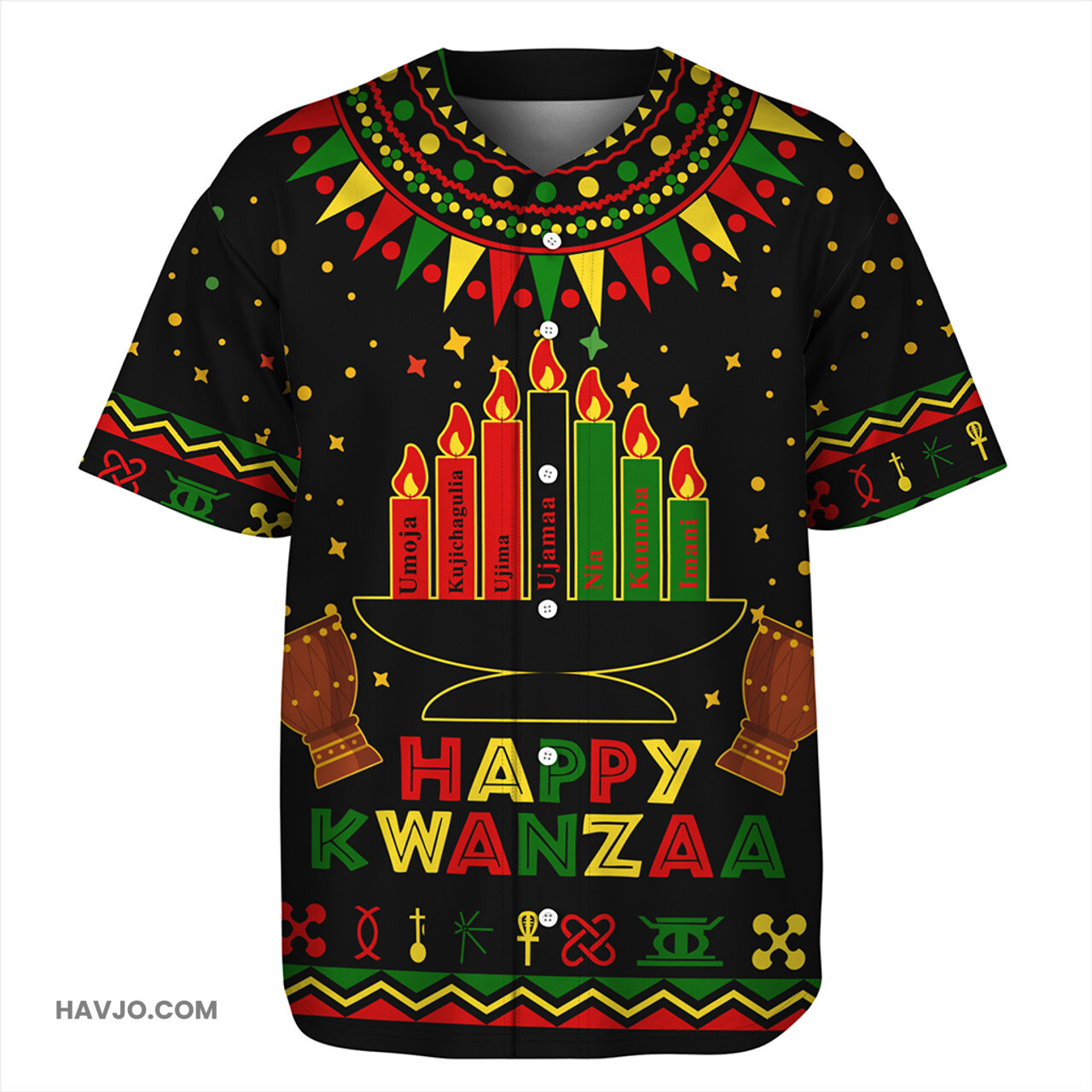 Kwanzaa Happy Kwanzaa African Baseball Jersey